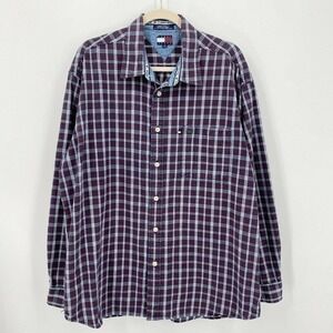 Vintage Tommy Jeans Hilfiger Plaid Button Down Shirt Y2K